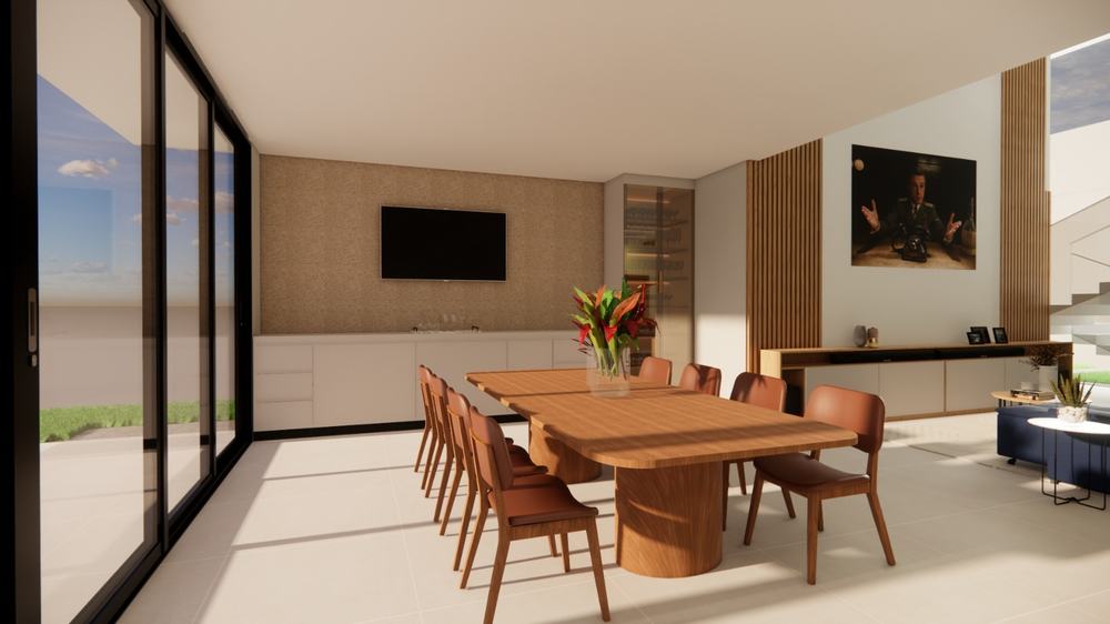 Sala de jantar do projeto Casa Alvore